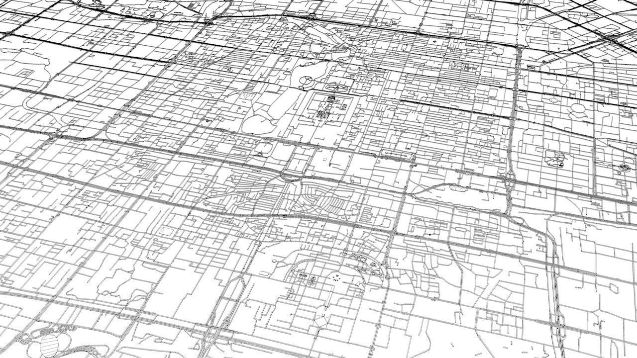 Beijing Road Network and Streets 3D model_7