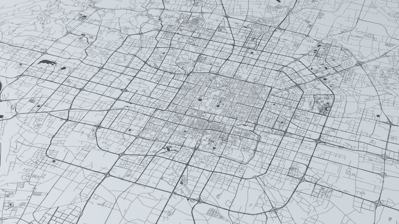 Beijing Road Network and Streets 3D model_2
