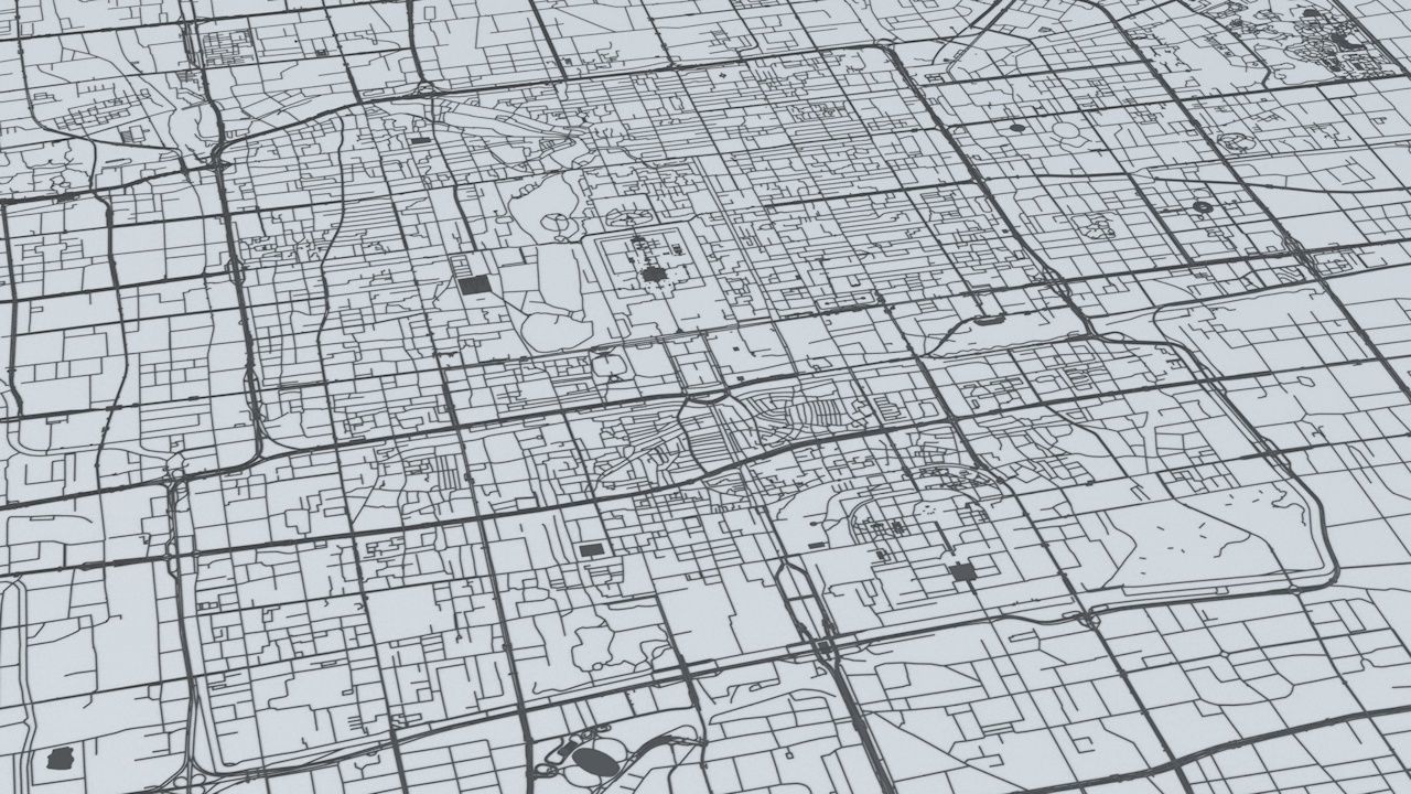 Beijing Road Network and Streets 3D model_3