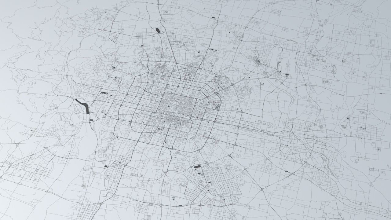Beijing Road Network and Streets 3D model_1