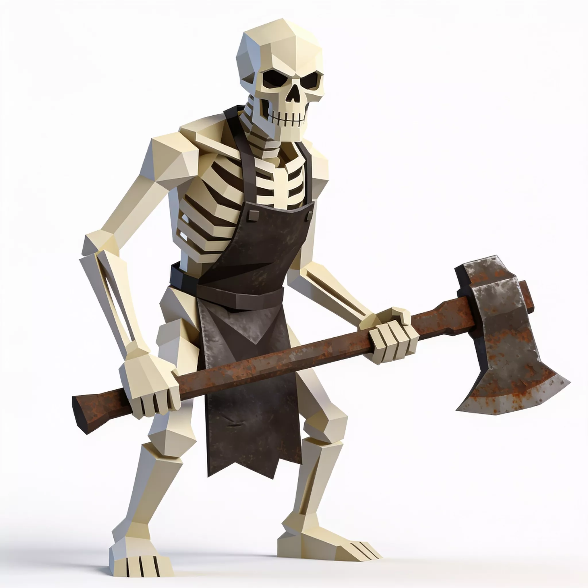Low-Poly Skeleton Executioner Monster 3D Asset Low-poly 3D model