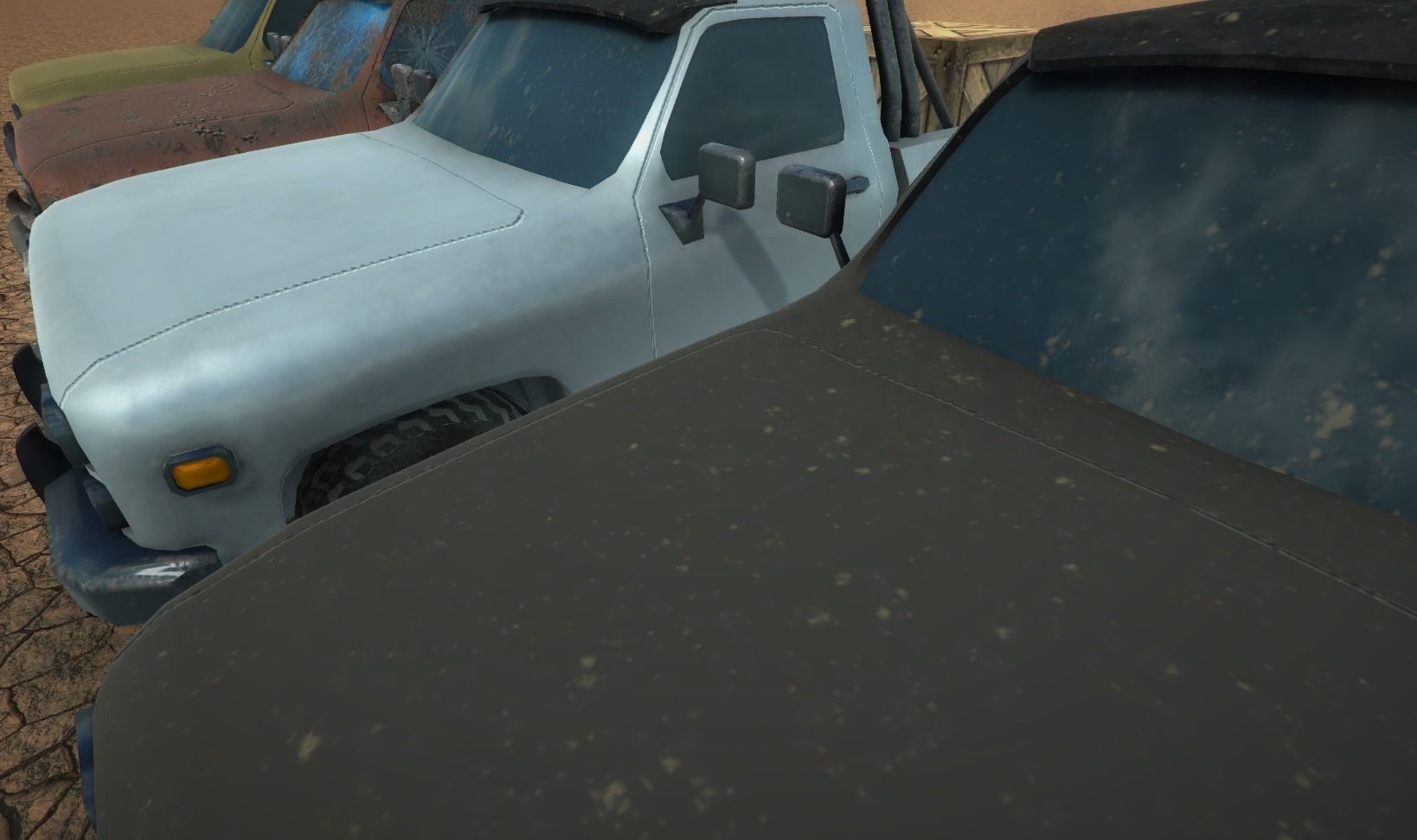 Eghties Pickup Truck low-poly game ready Low-poly 3D model_5