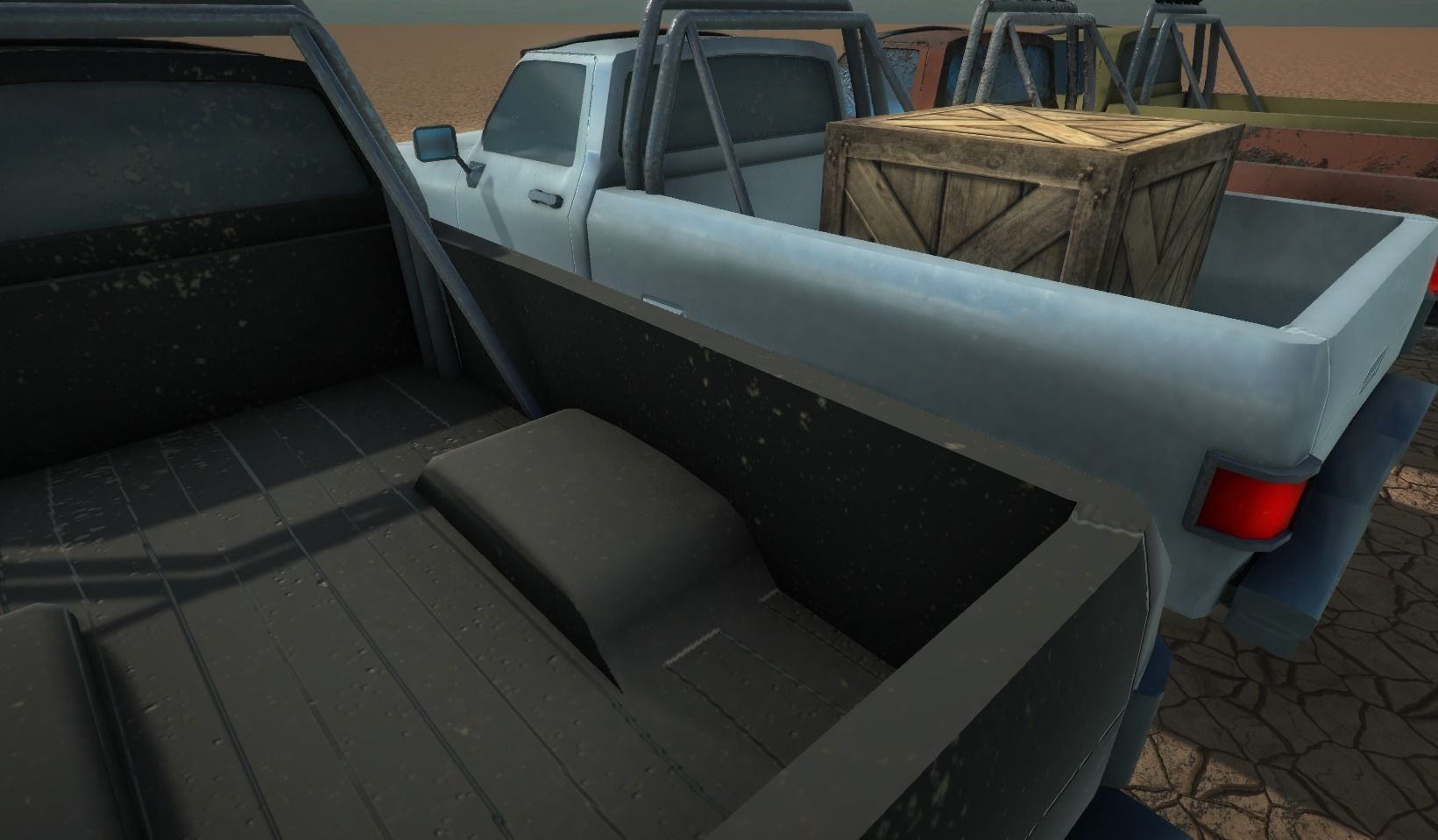 Eghties Pickup Truck low-poly game ready Low-poly 3D model_3