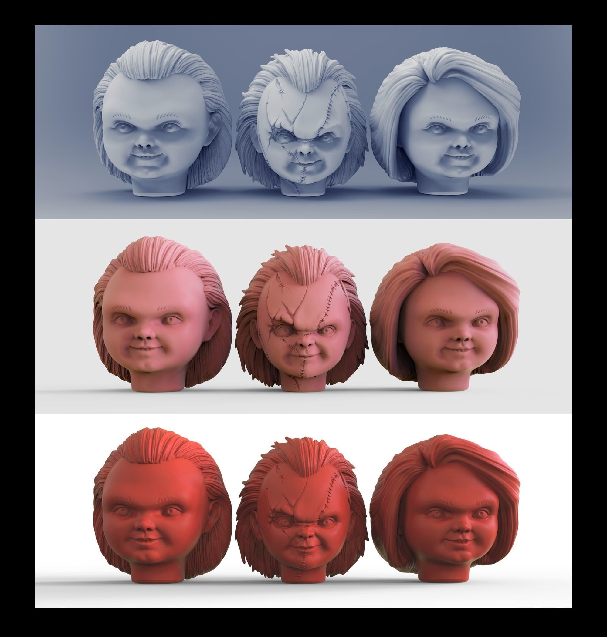 Chucky head 3D print model_6