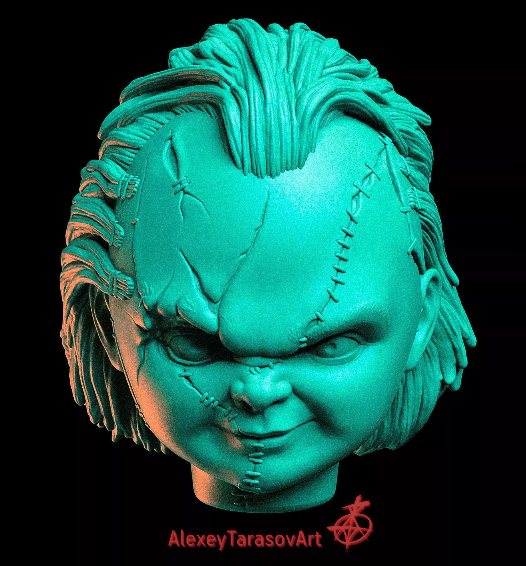Chucky head 3D print model_0