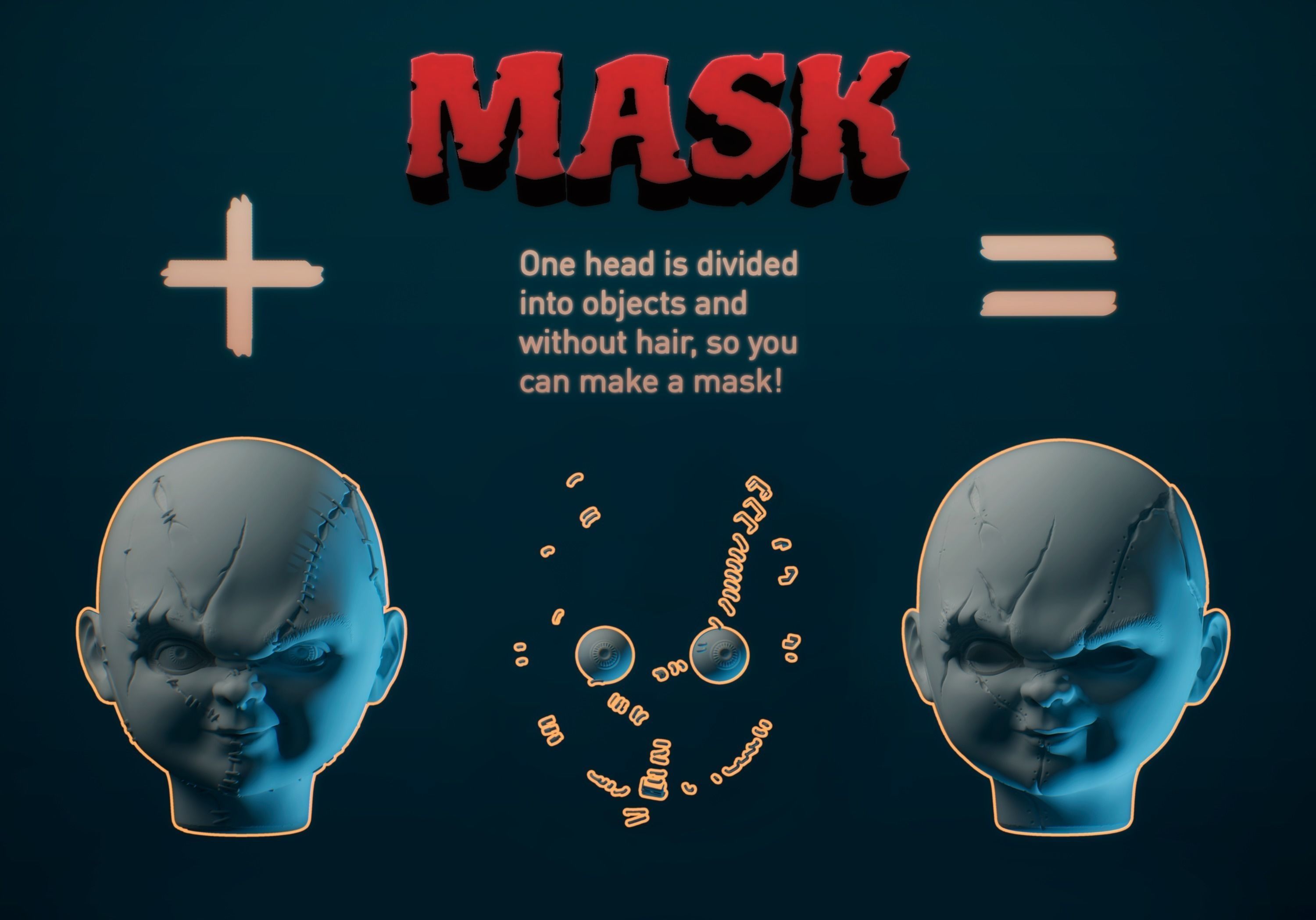 Chucky head 3D print model_7