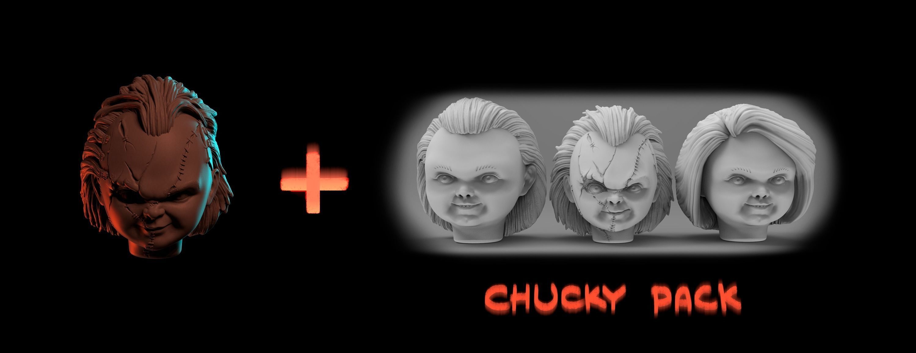 Chucky head 3D print model_5