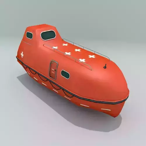 Enclosed Lifeboat Low-poly 3D model
