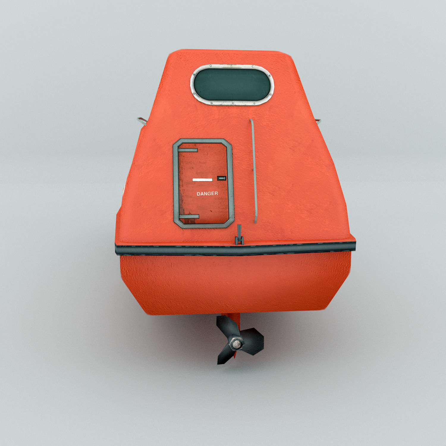 Enclosed Lifeboat Low-poly 3D model_5