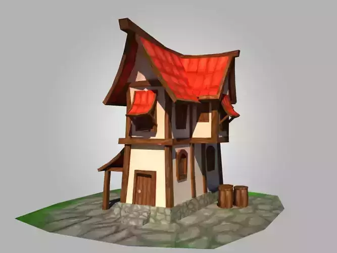 Low Poly House with roof