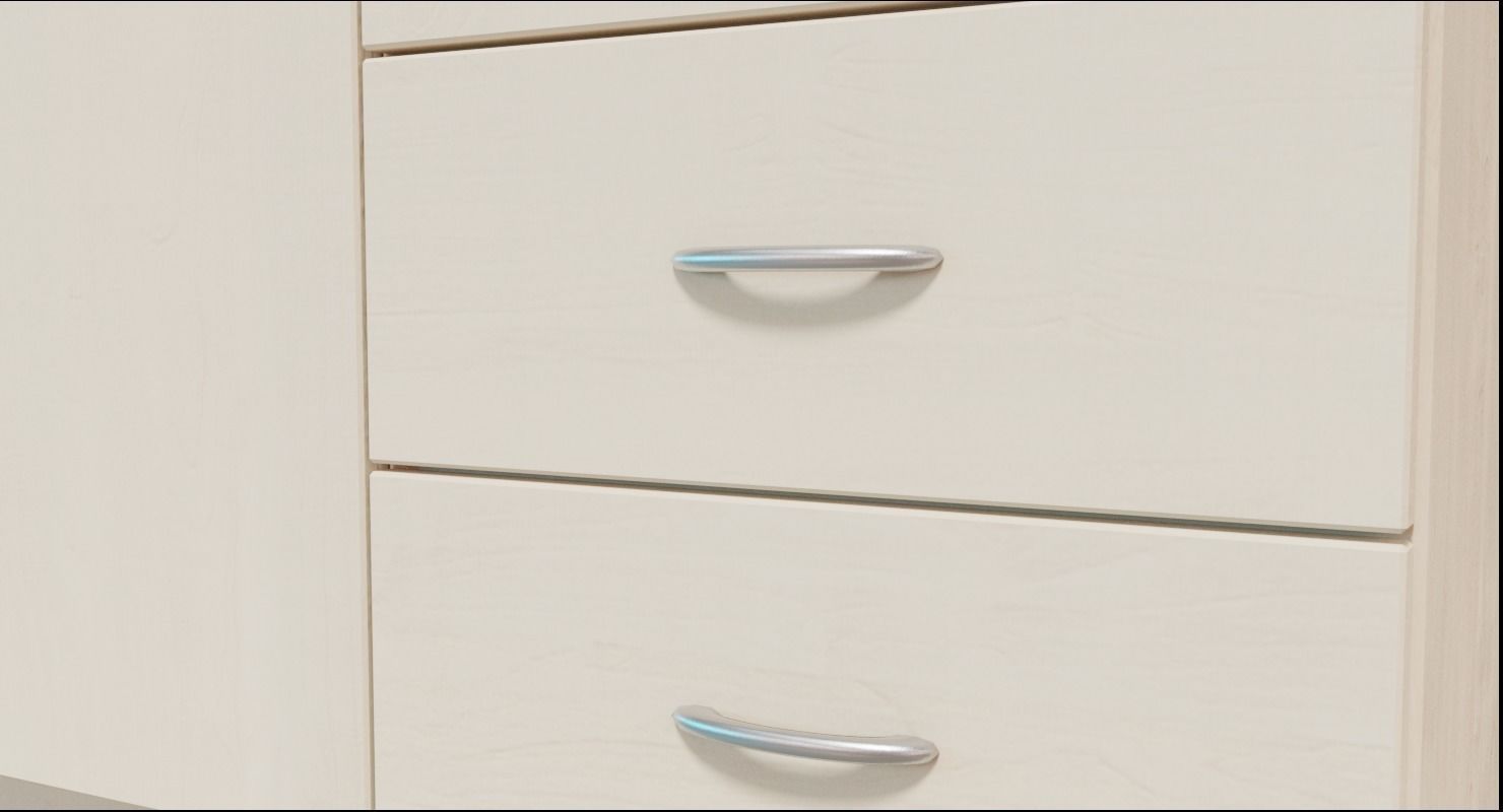 Furniture Collection cabinet with two drawers Low-poly 3D model_15