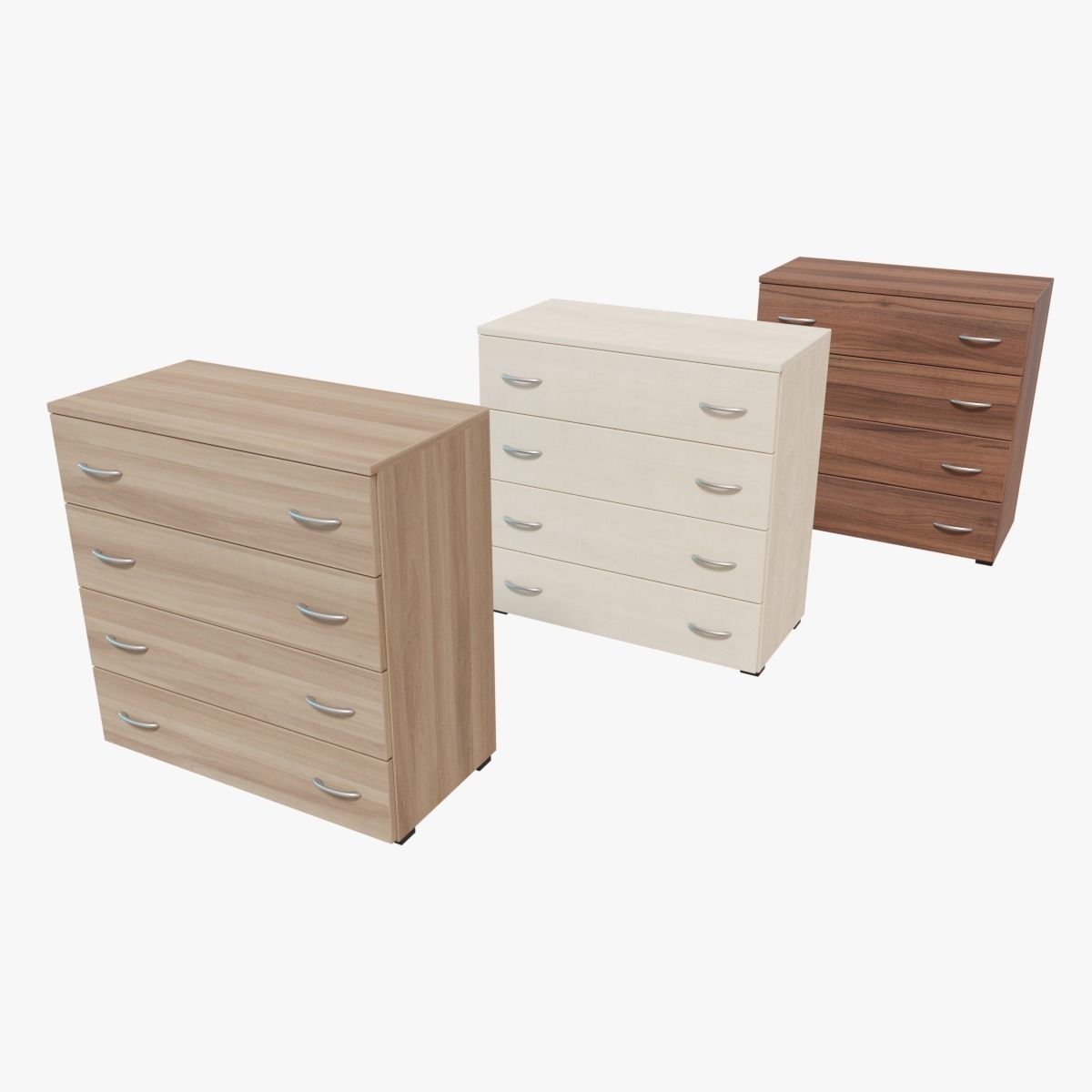 Furniture Collection cabinet with two drawers Low-poly 3D model_3
