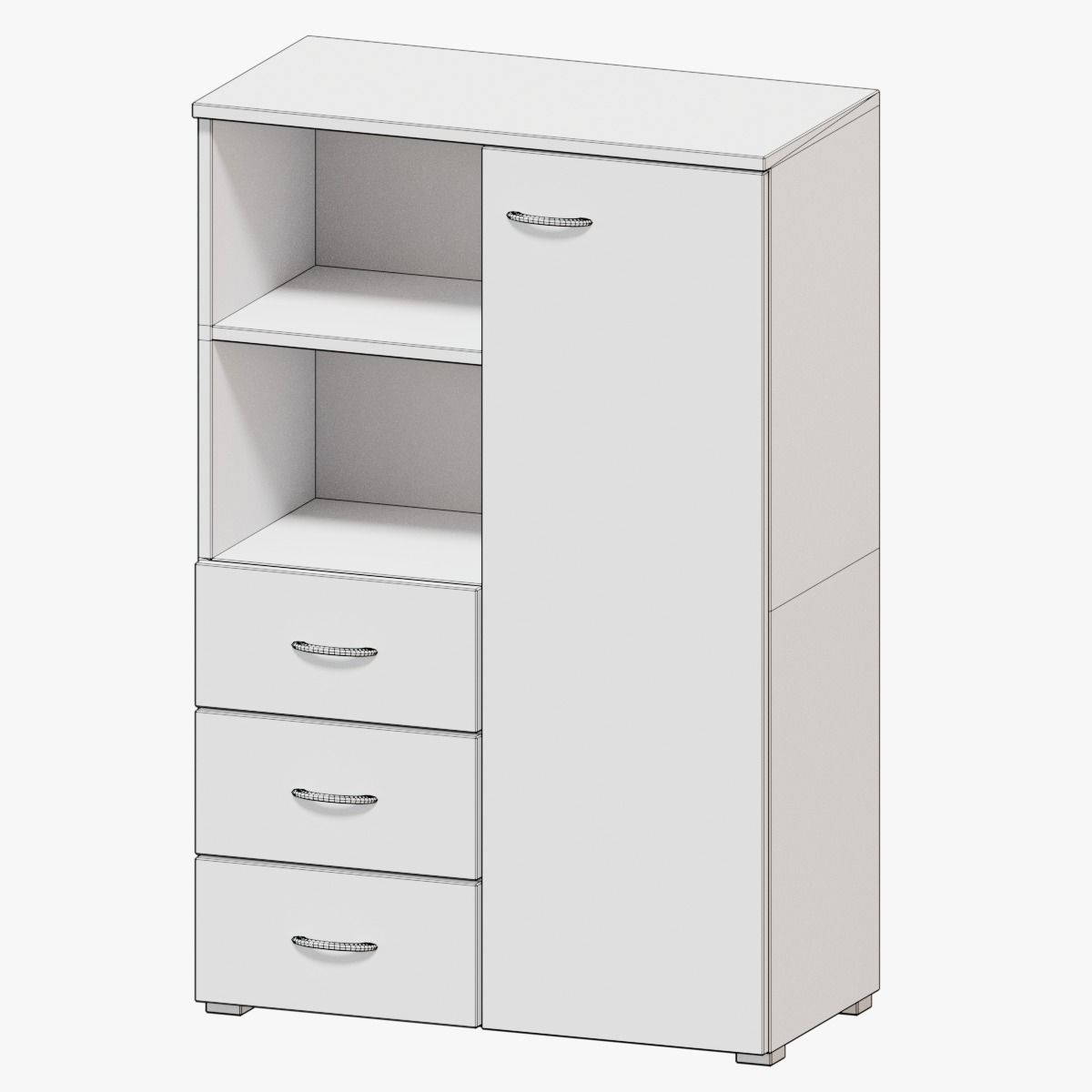 Furniture Collection cabinet with two drawers Low-poly 3D model_8