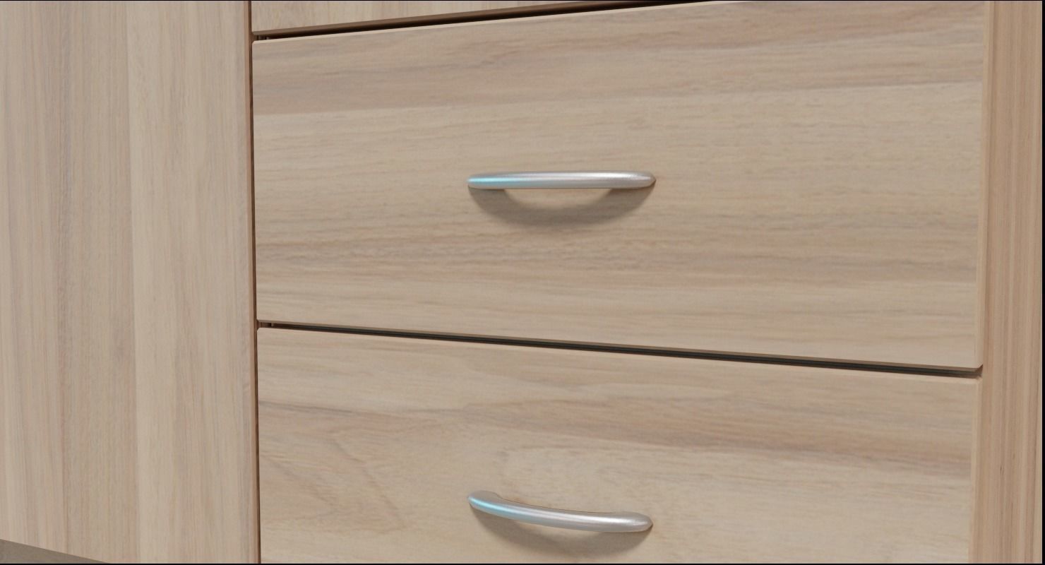 Furniture Collection cabinet with two drawers Low-poly 3D model_14