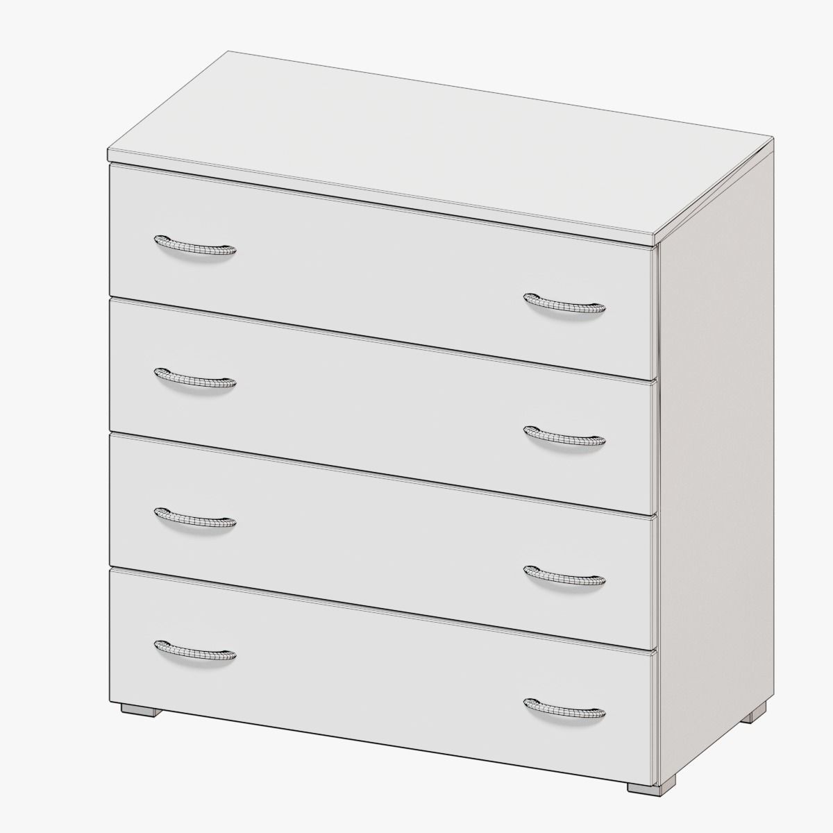 Furniture Collection cabinet with two drawers Low-poly 3D model_4