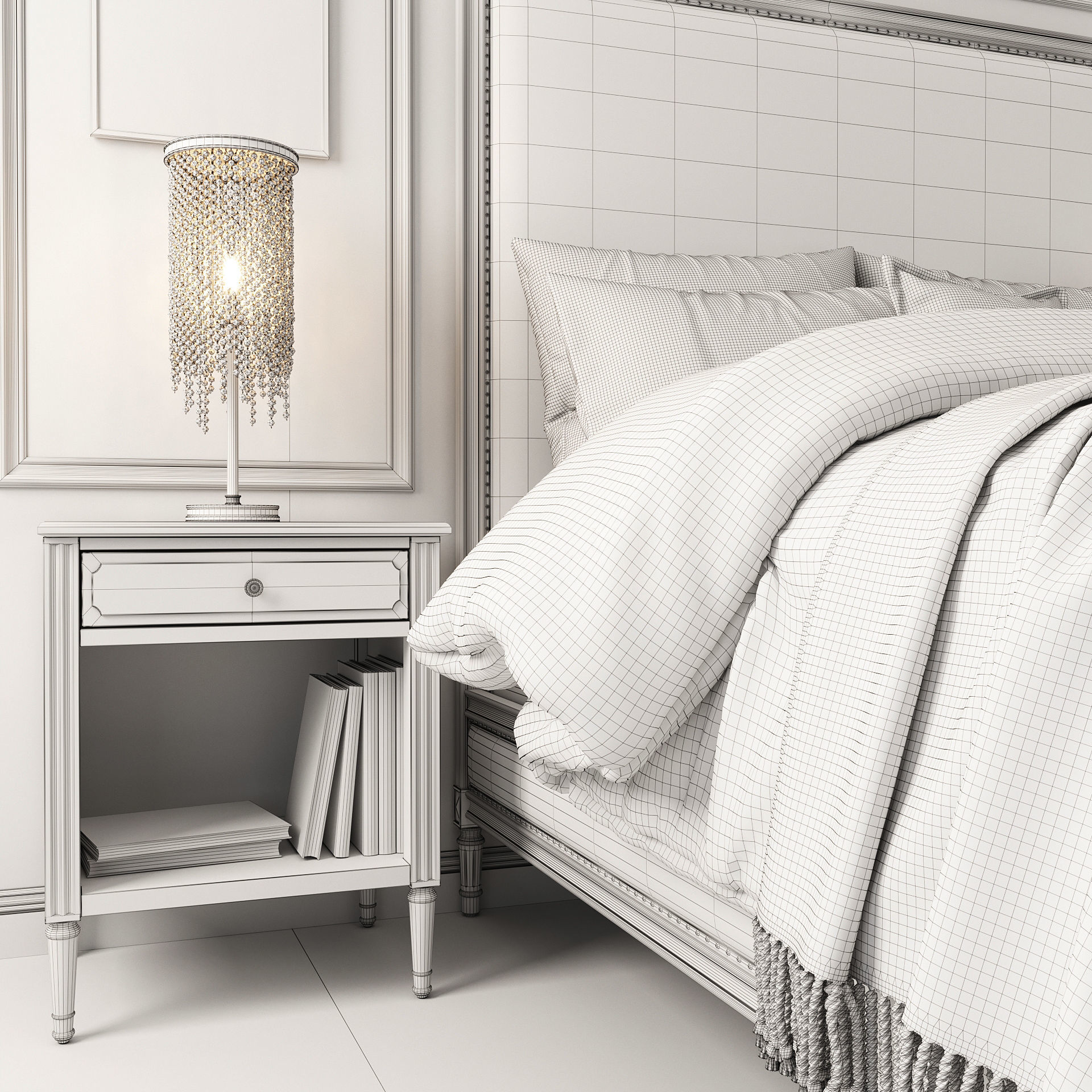 Maelin Upholstered Bed 3D model_5