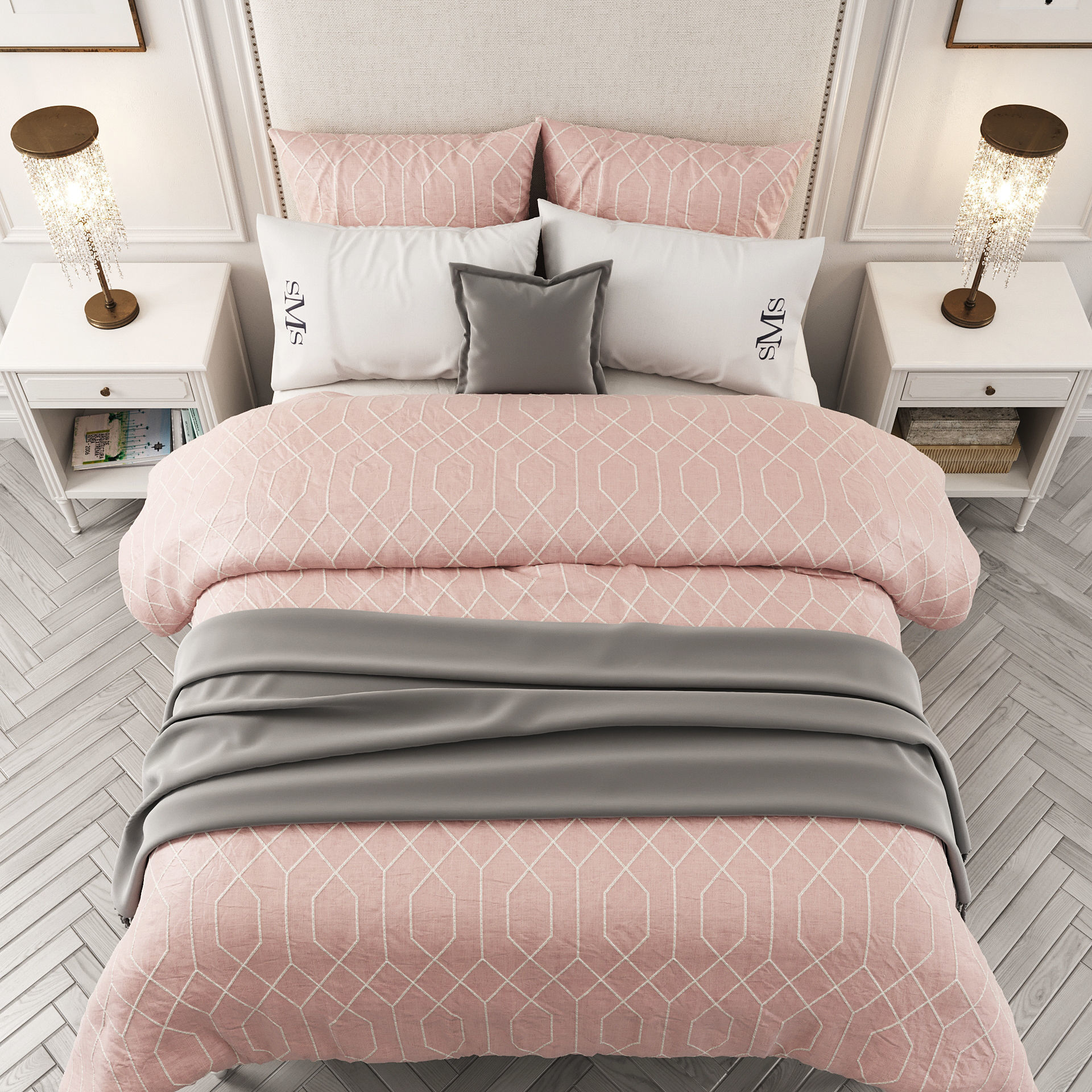 Maelin Upholstered Bed 3D model_4