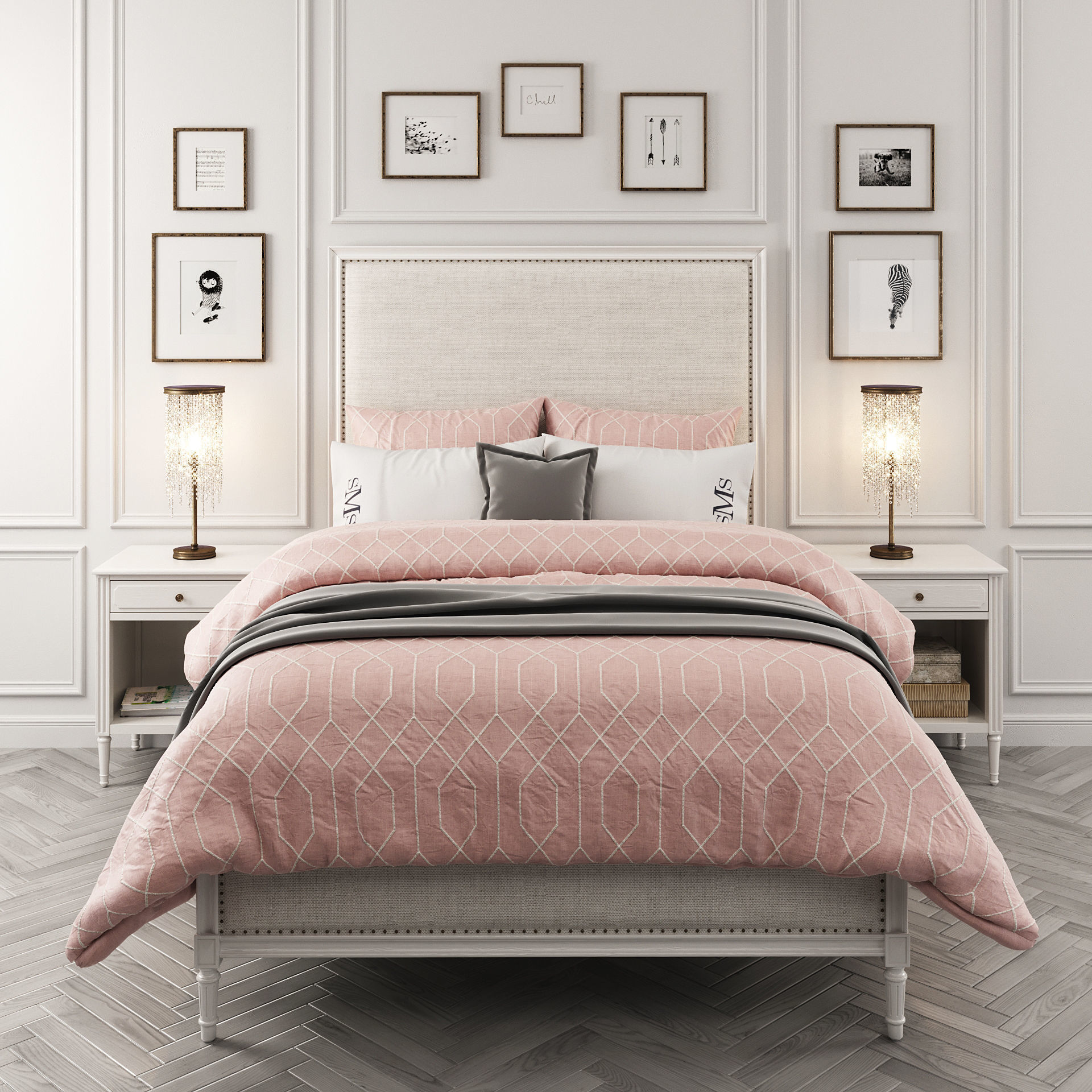 Maelin Upholstered Bed 3D model_8
