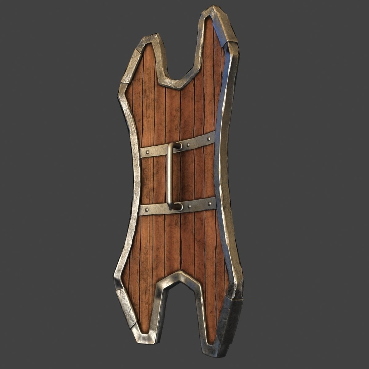 Shield wood 3D model_3