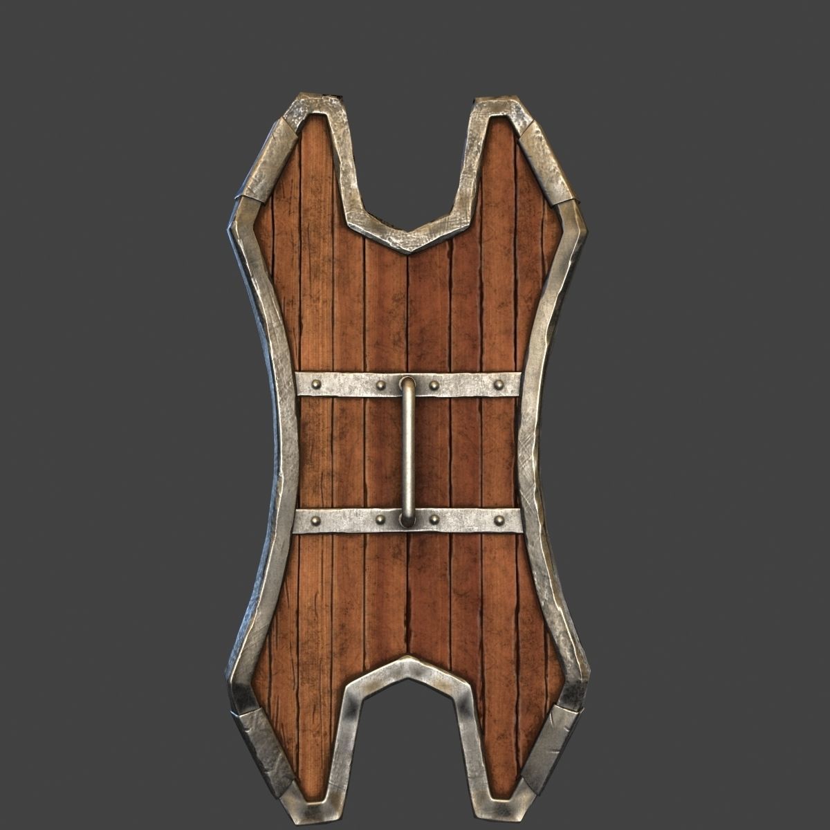 Shield wood 3D model_5