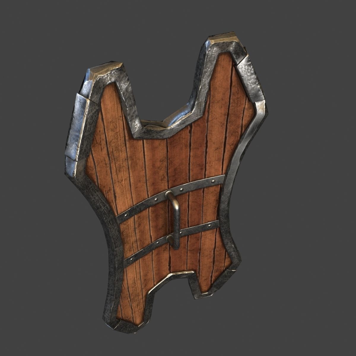 Shield wood 3D model_6