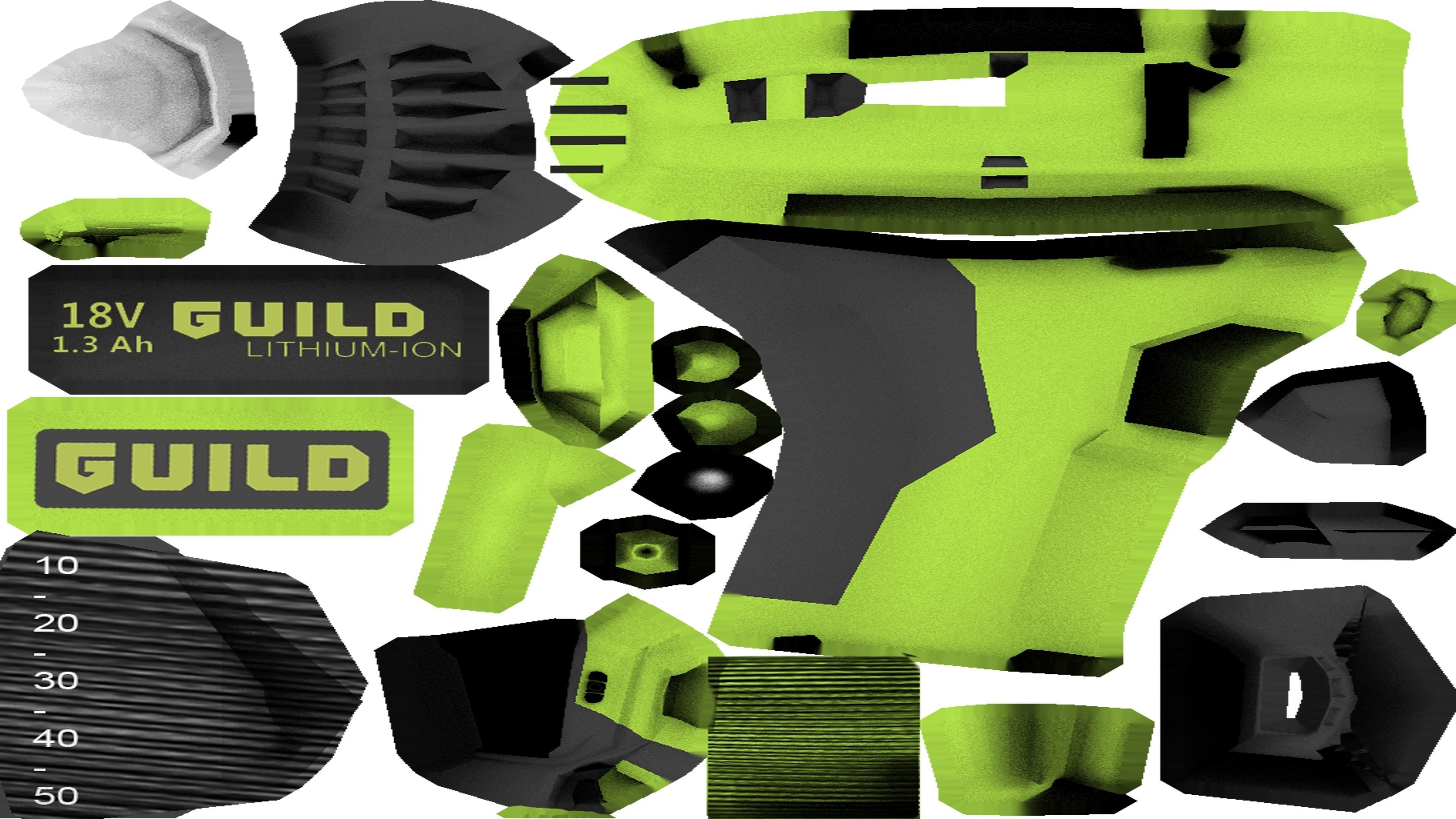 Parafusadeira Guild Low-poly 3D model_4