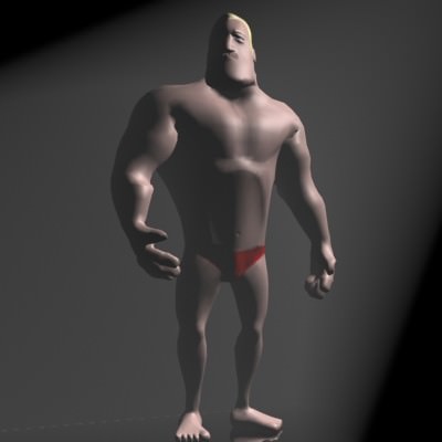Mister Muscle Low-poly 3D model_10