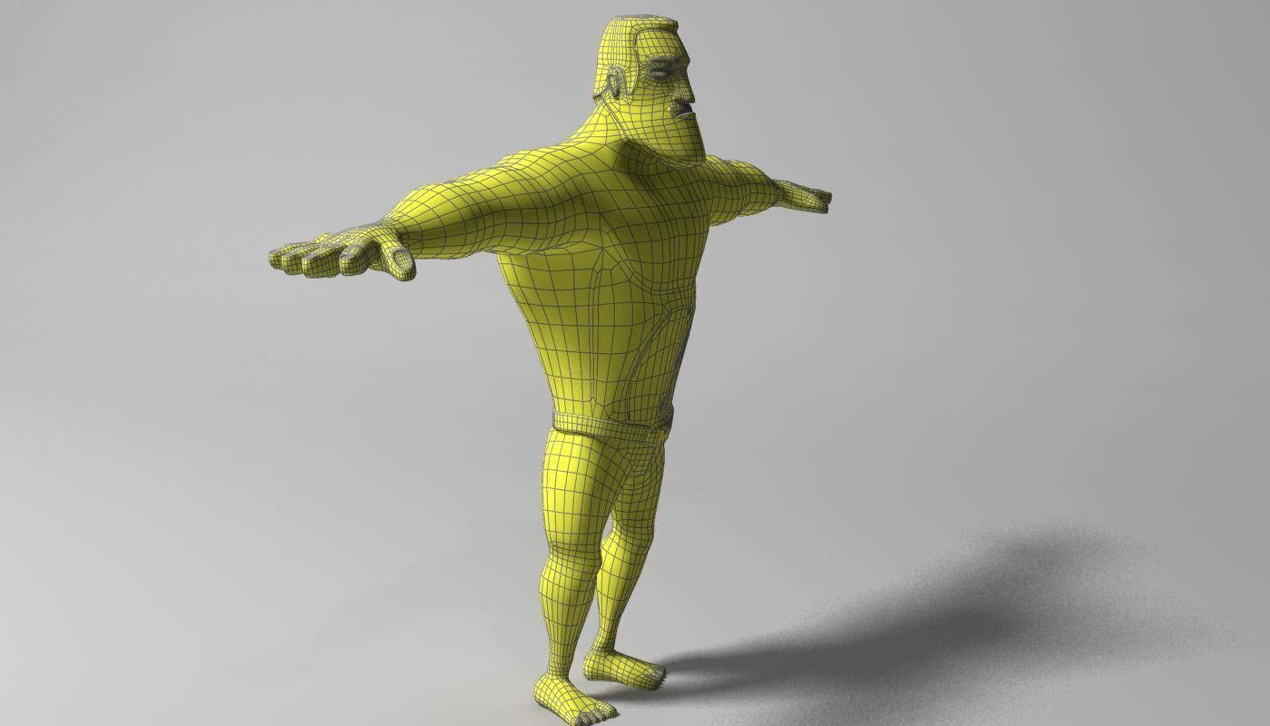 Mister Muscle Low-poly 3D model_6