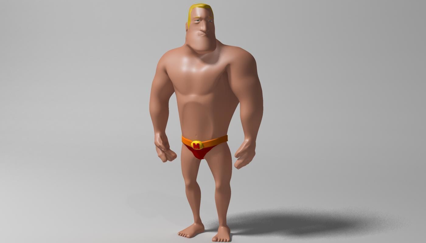 Mister Muscle Low-poly 3D model_1