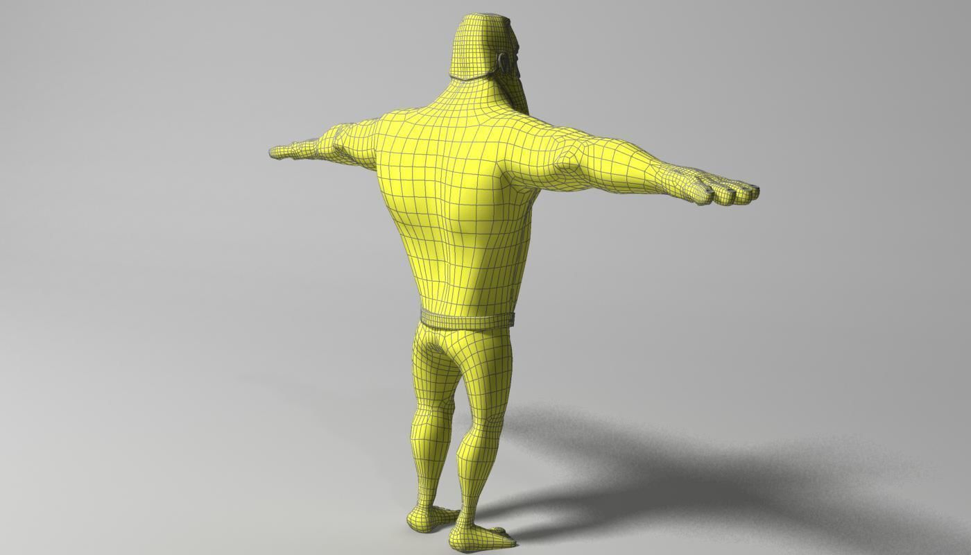 Mister Muscle Low-poly 3D model_7