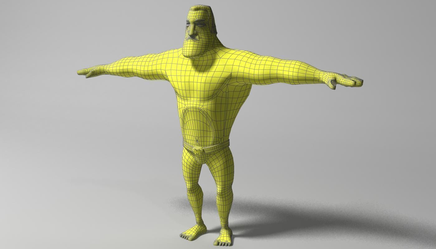Mister Muscle Low-poly 3D model_5