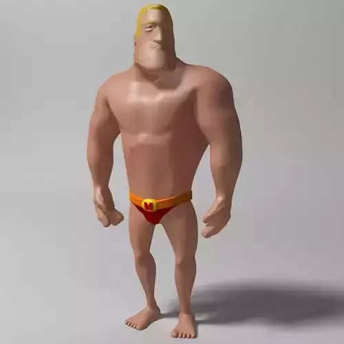 Mister Muscle Low-poly 3D model