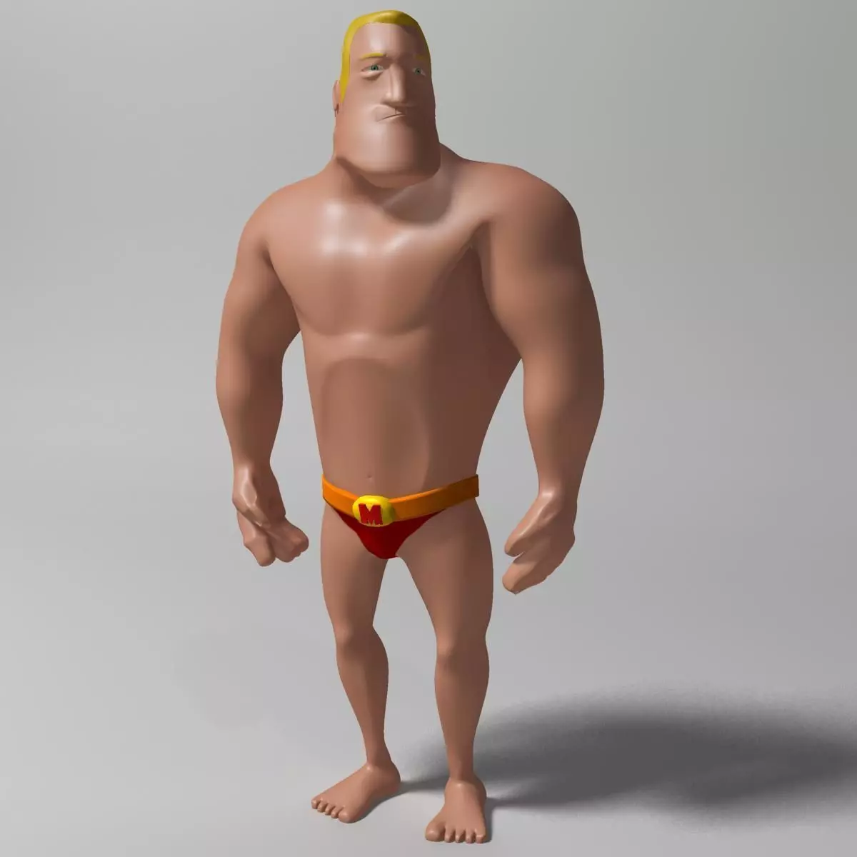 Mister Muscle Low-poly 3D model_0