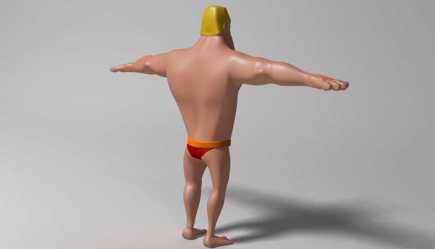 Mister Muscle Low-poly 3D model_4
