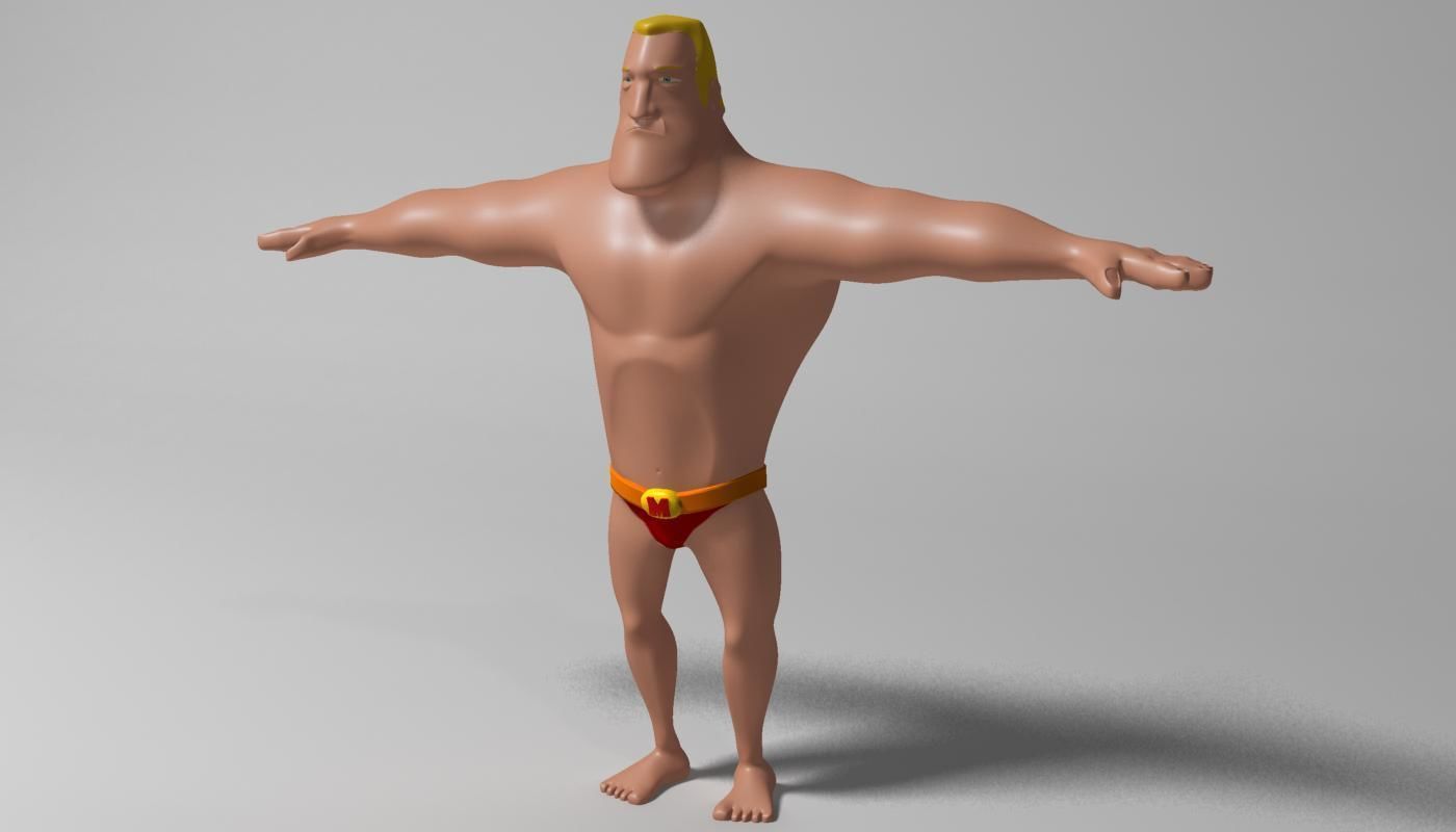 Mister Muscle Low-poly 3D model_2
