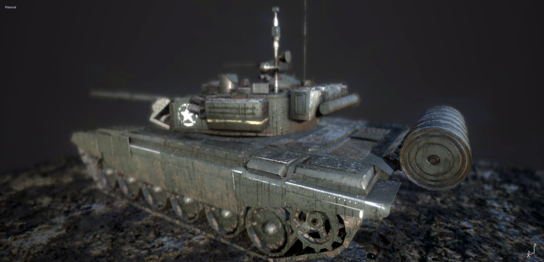 Tank T90 low poly Game ready model Low-poly 3D model_1