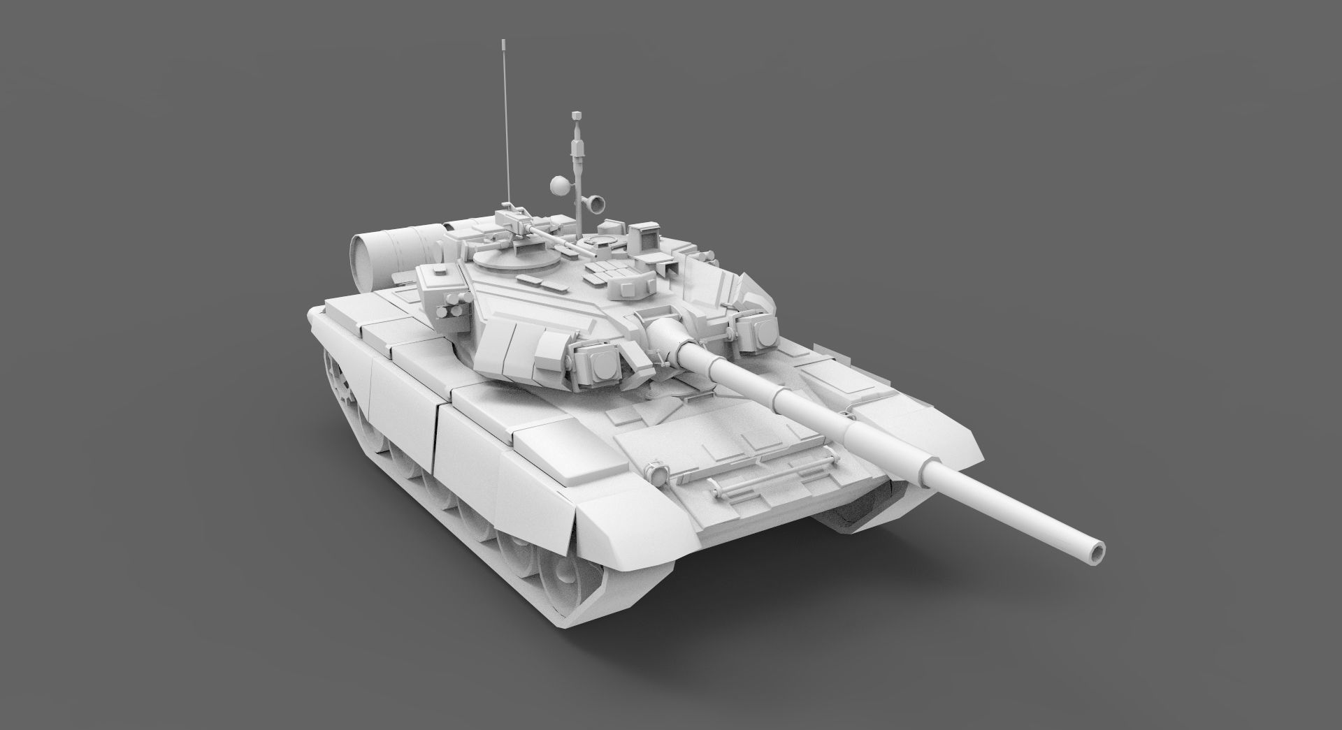 Tank T90 low poly Game ready model Low-poly 3D model_8