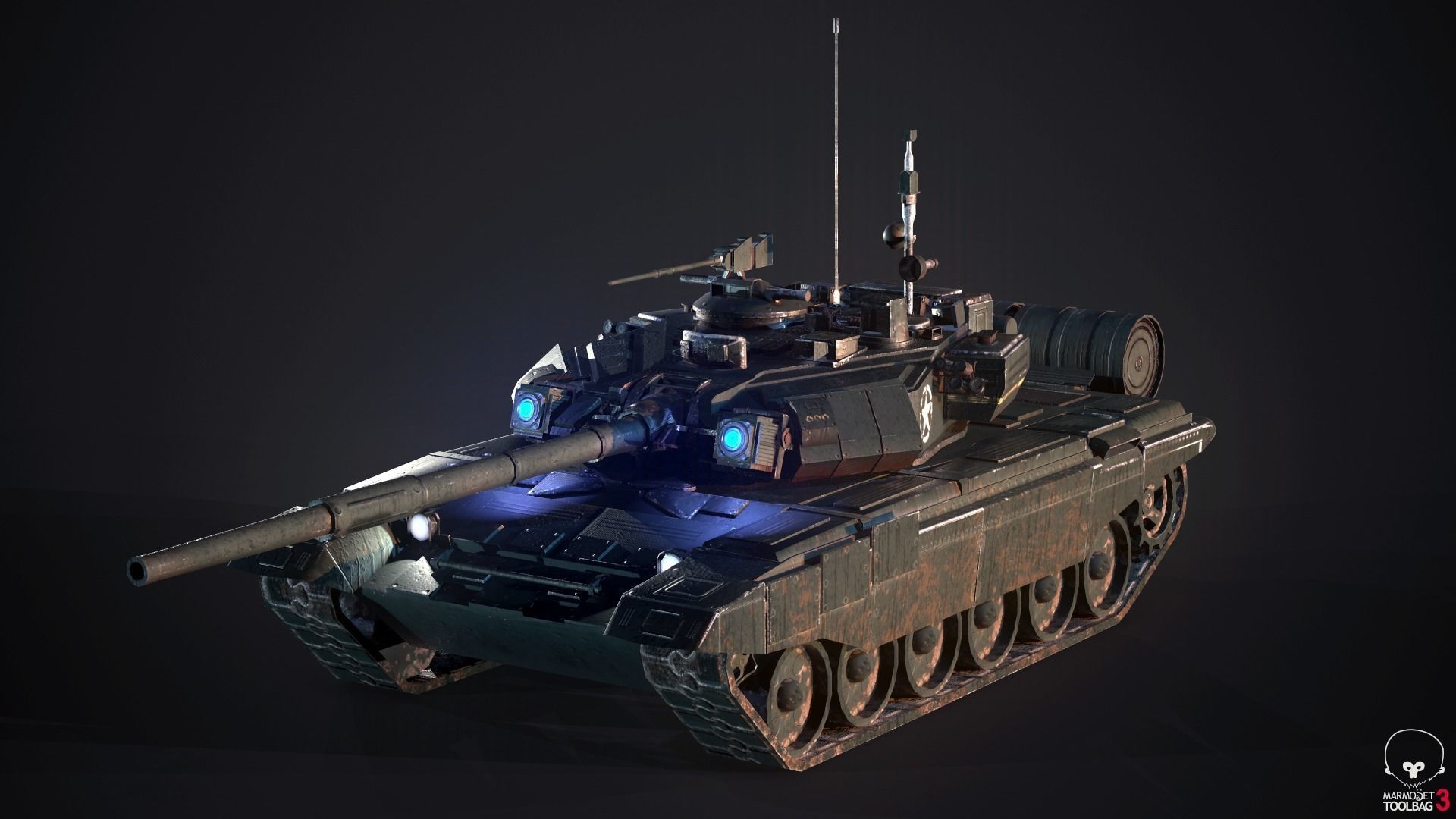 Tank T90 low poly Game ready model Low-poly 3D model_0