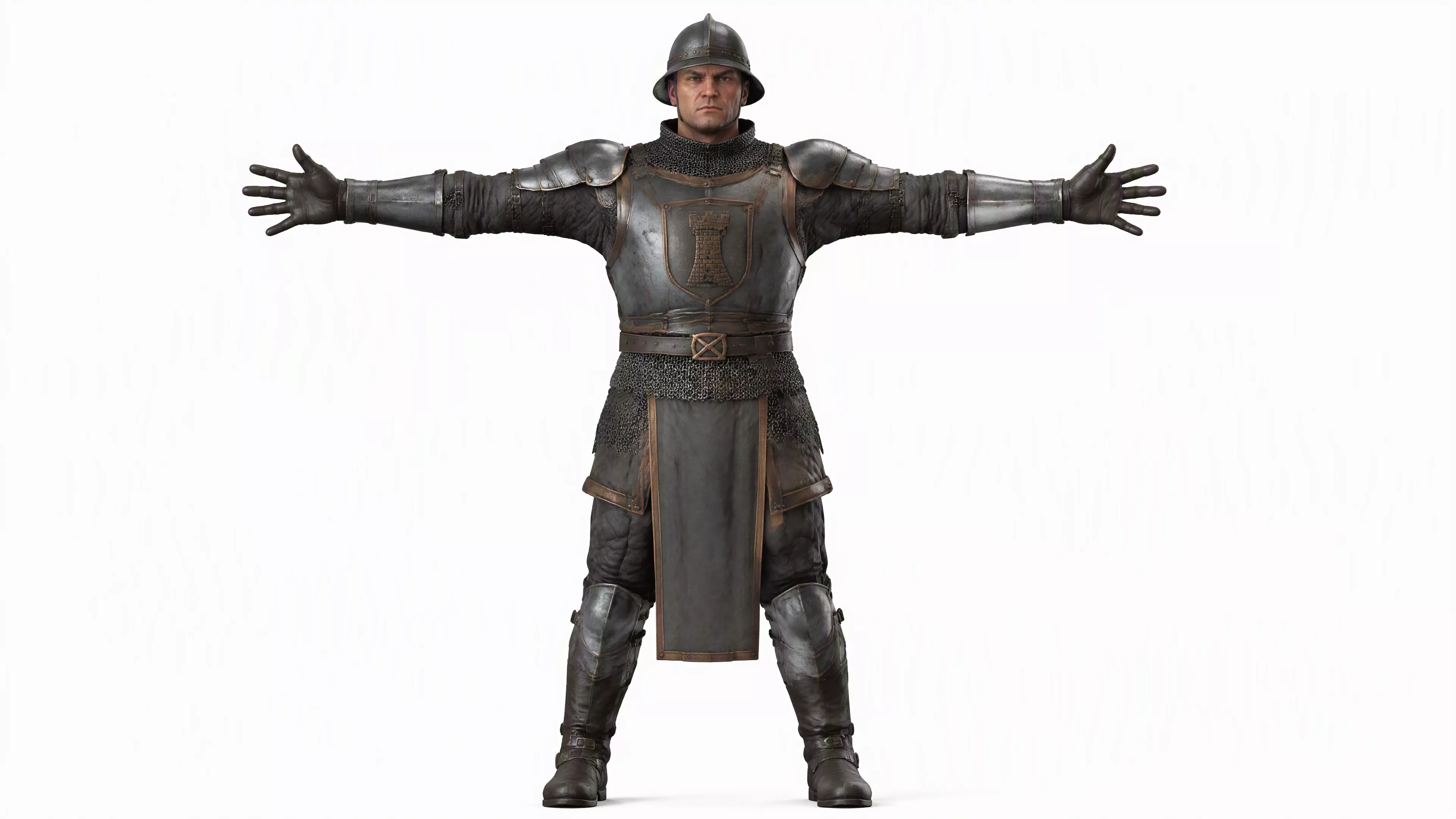 Mess Hall Guard Fully Rigged Game Ready Low-poly 3D model