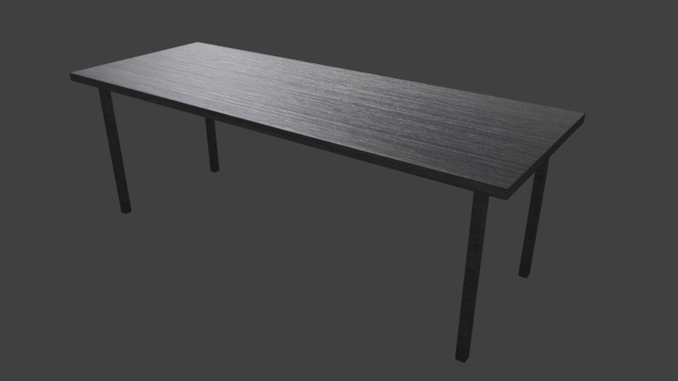 Wood table Low-poly 3D model_1