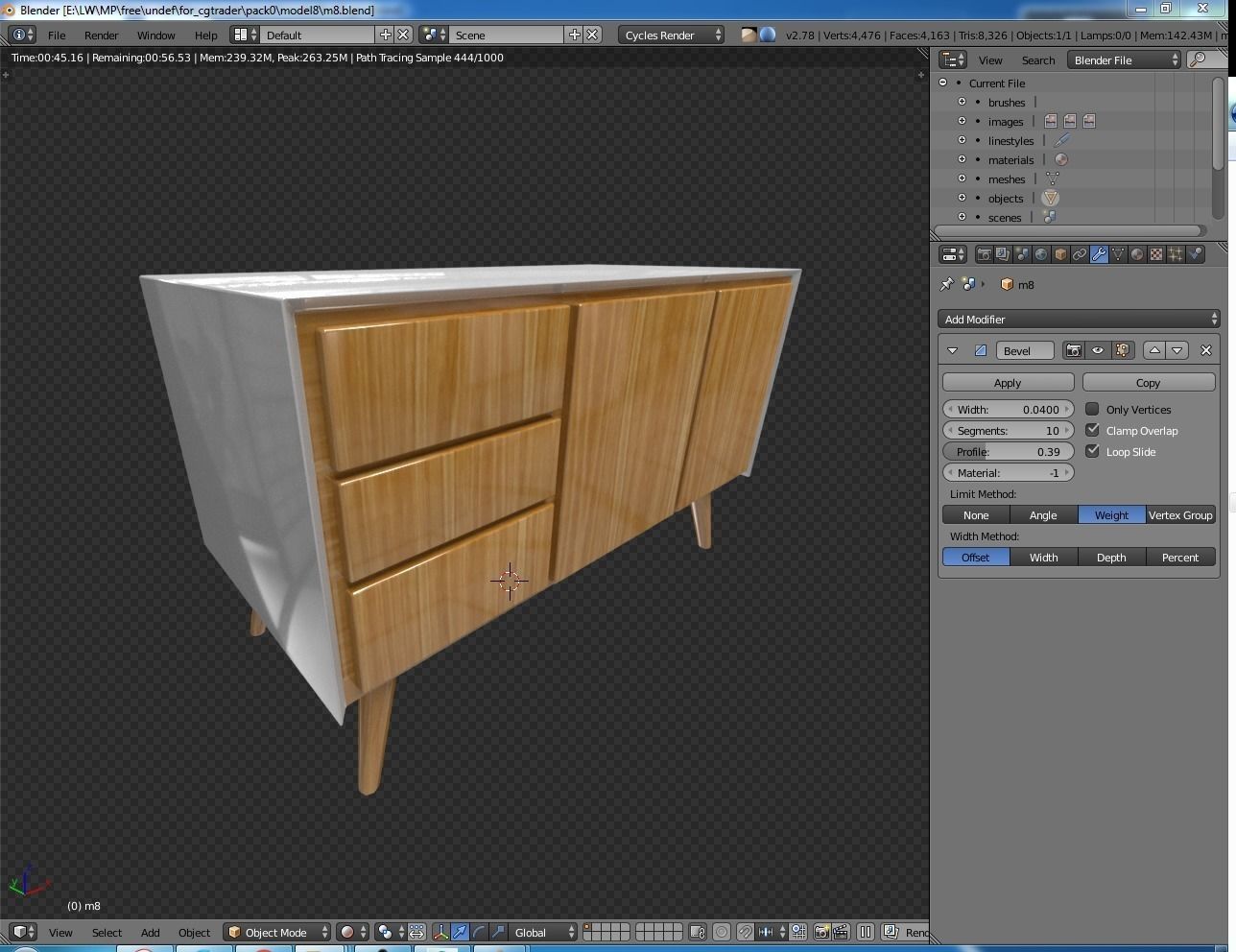 Metro Buffet Low-poly 3D model_0