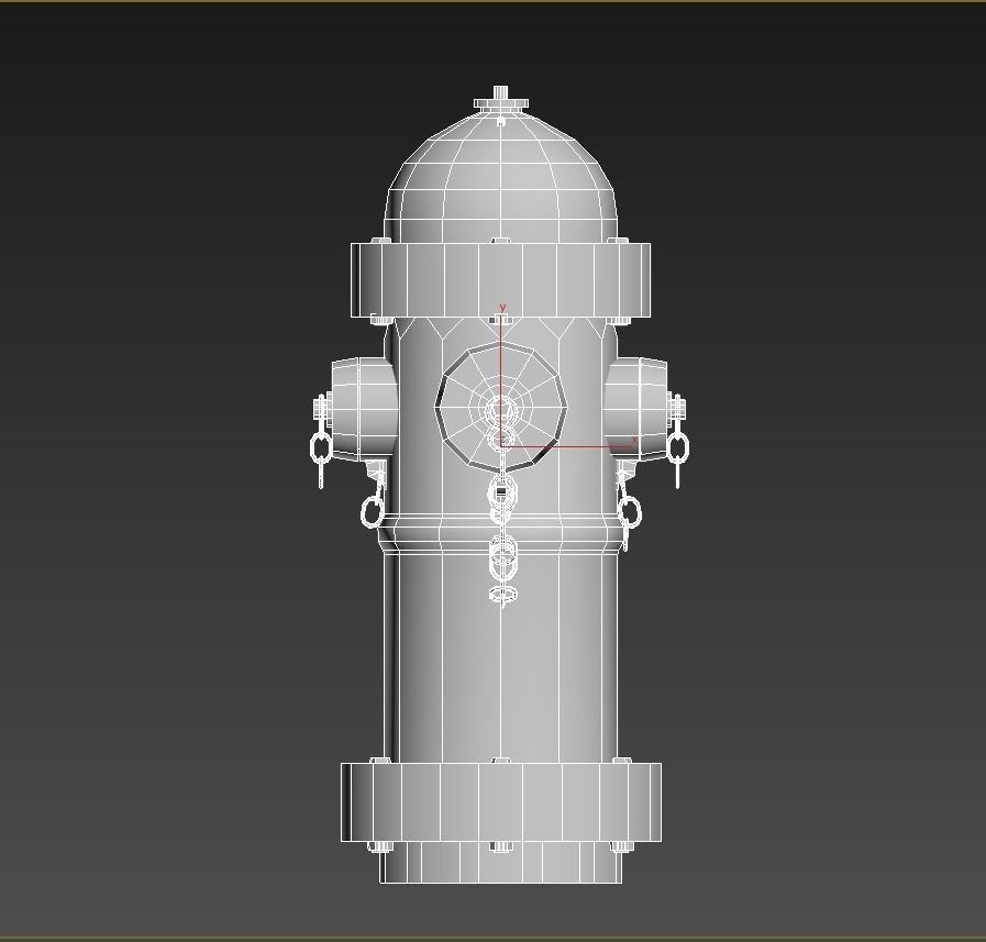 Fire Hydrant Low-poly 3D model_1