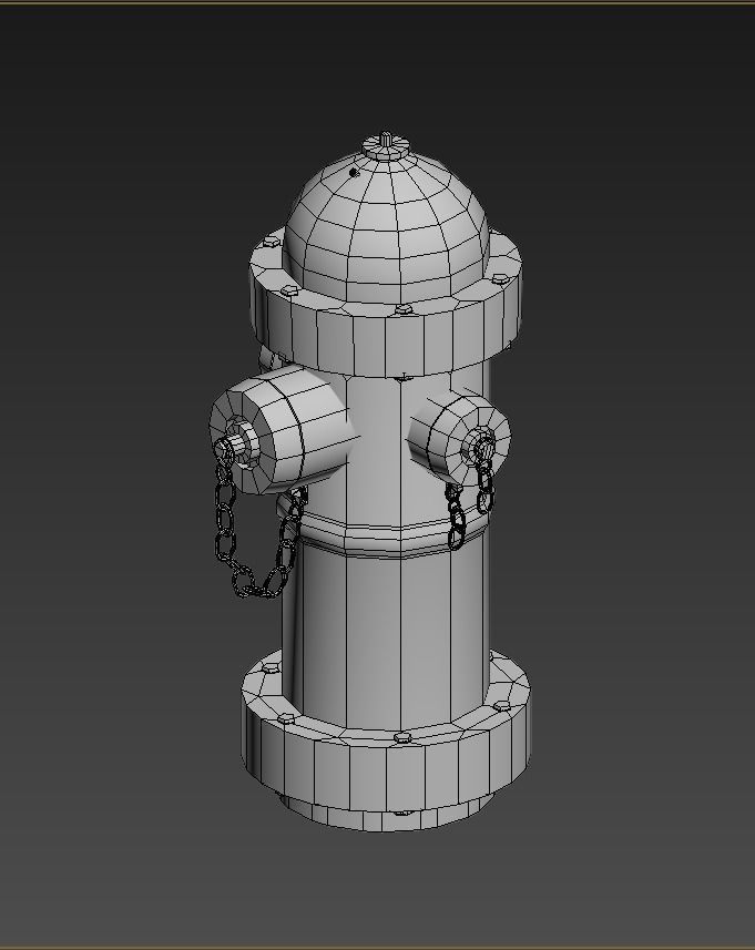 Fire Hydrant Low-poly 3D model_2