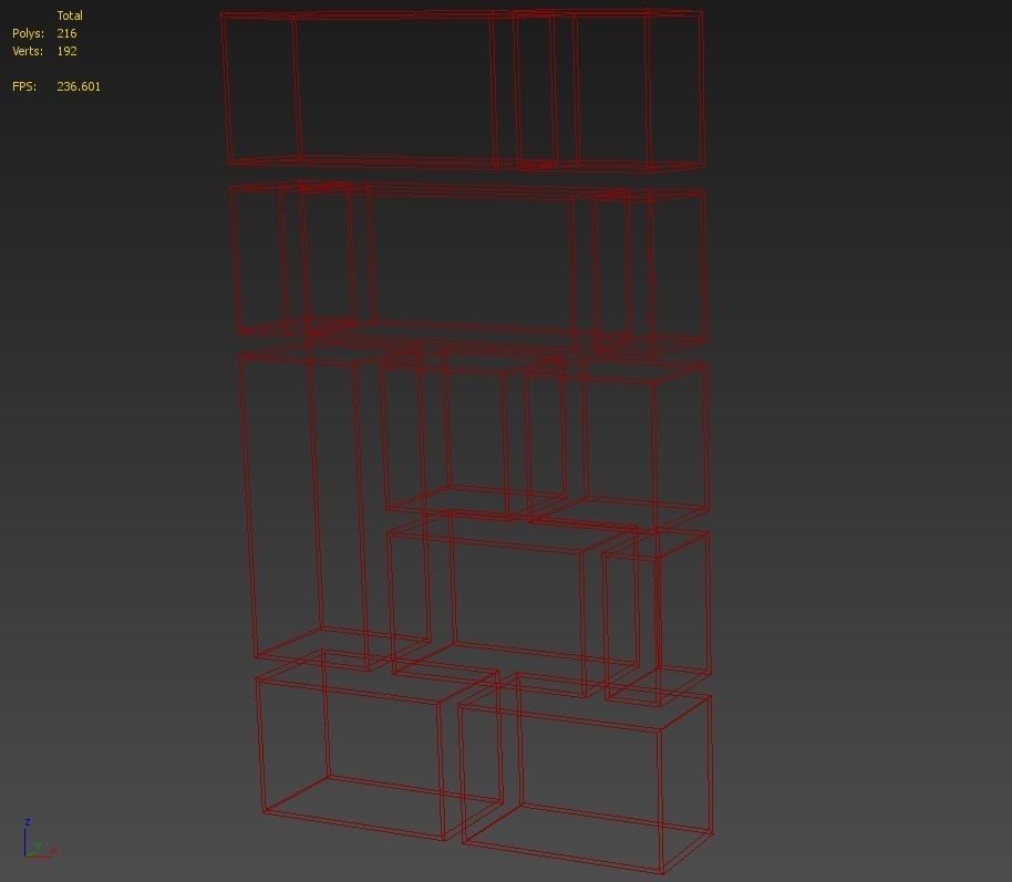 Wooden Bookshelf 04 Low-poly 3D model_11