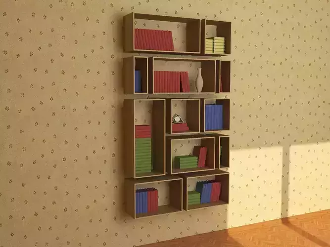 Wooden Bookshelf 04