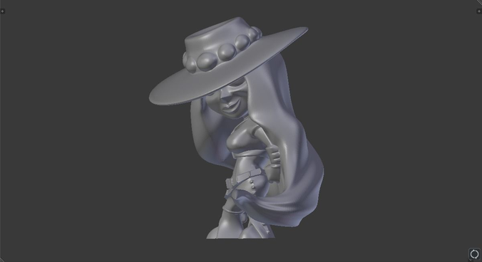 Chibi Cowgirl 38mm 3D print model