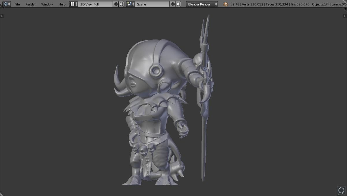 Chibi Shaman 36mm 3D print model_3