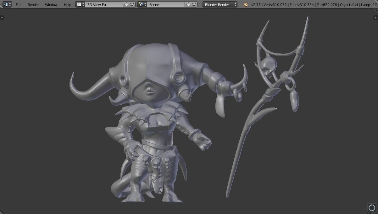 Chibi Shaman 36mm 3D print model_2