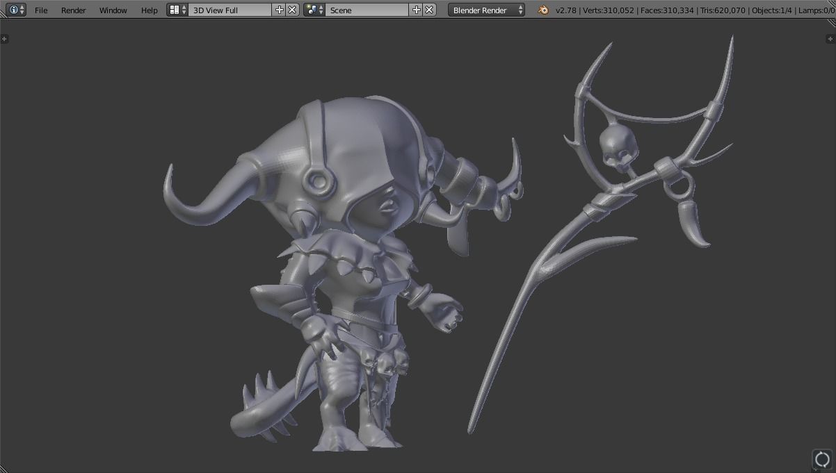 Chibi Shaman 36mm 3D print model_0