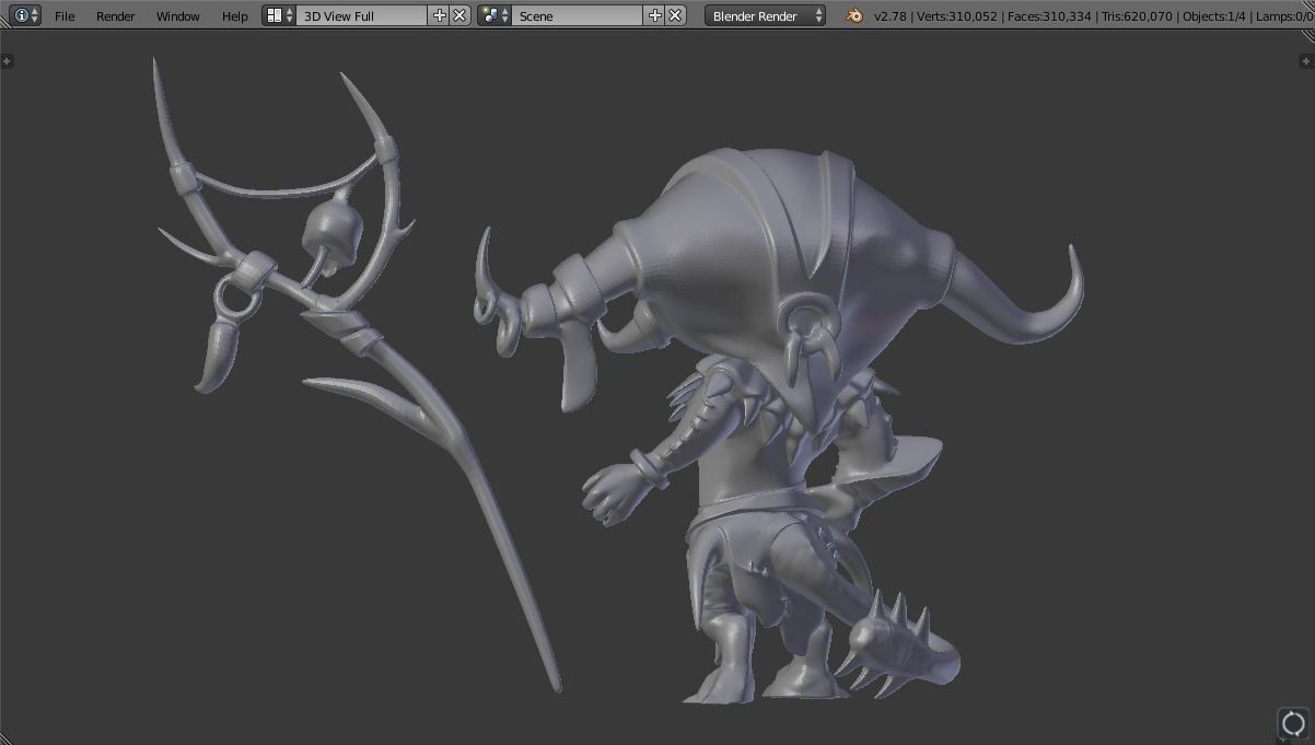 Chibi Shaman 36mm 3D print model_1